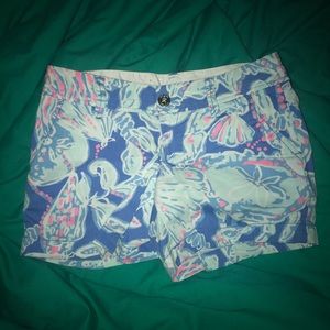 Lilly Pulitzer Callahan Shorts Blue and Pink
